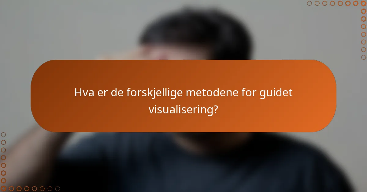 Hva er de forskjellige metodene for guidet visualisering?
